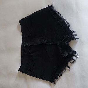 Kancan Black High Waisted Cut Off Shorts Size 27